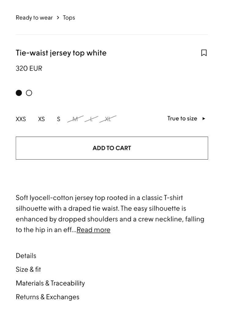 Toteme product page